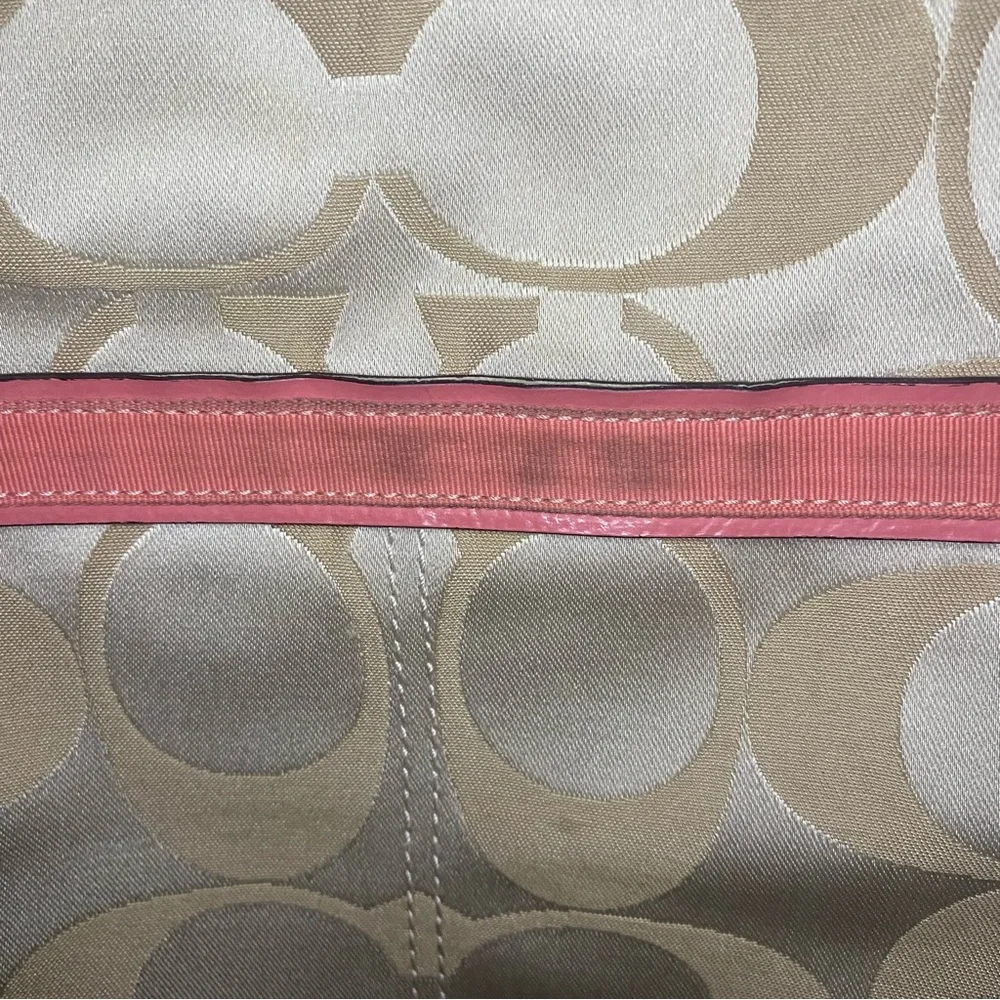 COACH POPPY SIGNATURE SATEEN GLAM TOTE